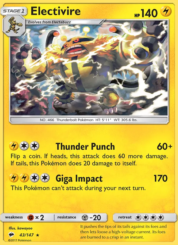 Electivire 43/147 Burning Shadows