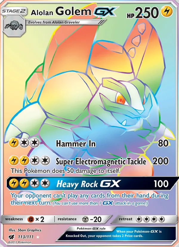 Alolan Golem GX 113/111 Crimson Invasion