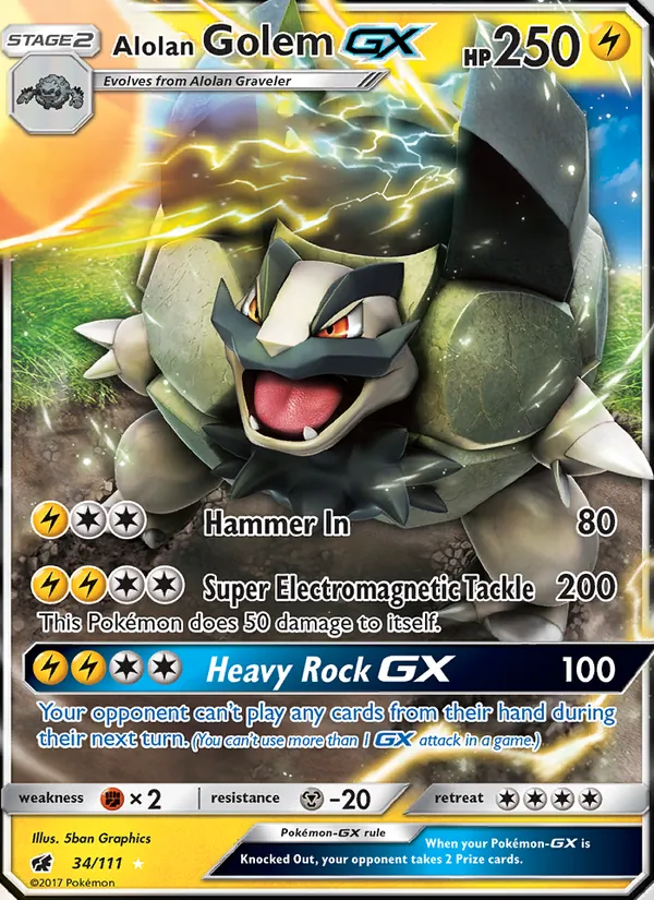 Alolan Golem GX 34/111 Crimson Invasion