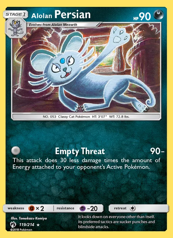Alolan Persian 119/214 Lost Thunder