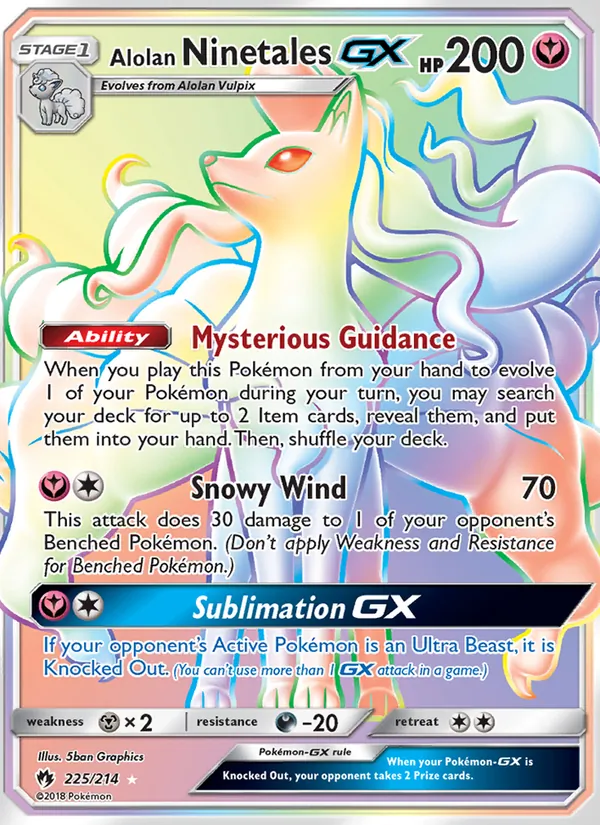 Alolan Ninetales GX 225/214 Lost Thunder