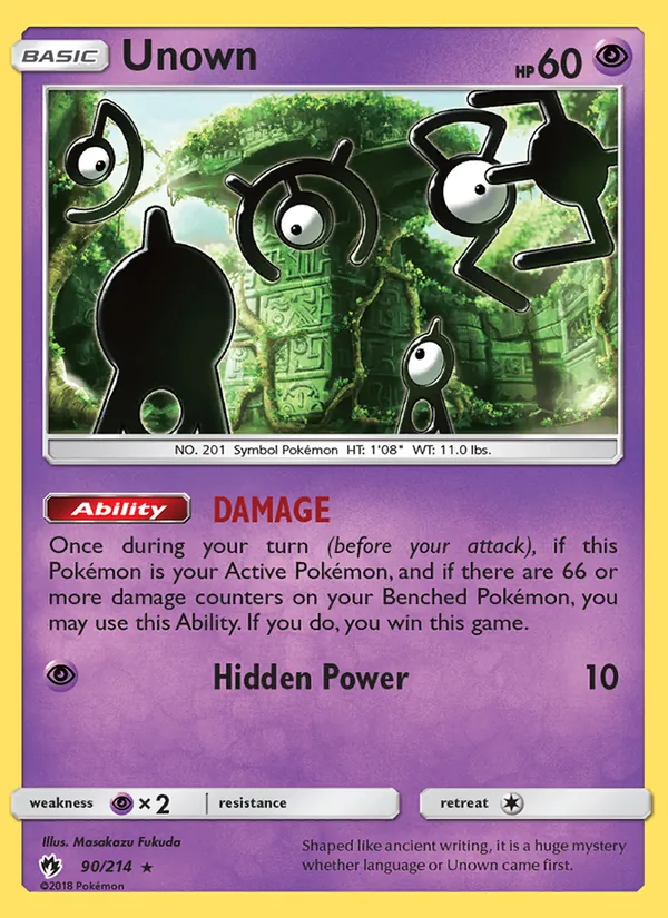 Unown 90/214 Lost Thunder