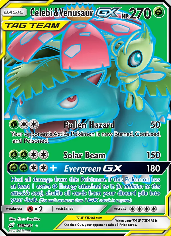 Celebi & Venusaur GX 159/181 Team Up