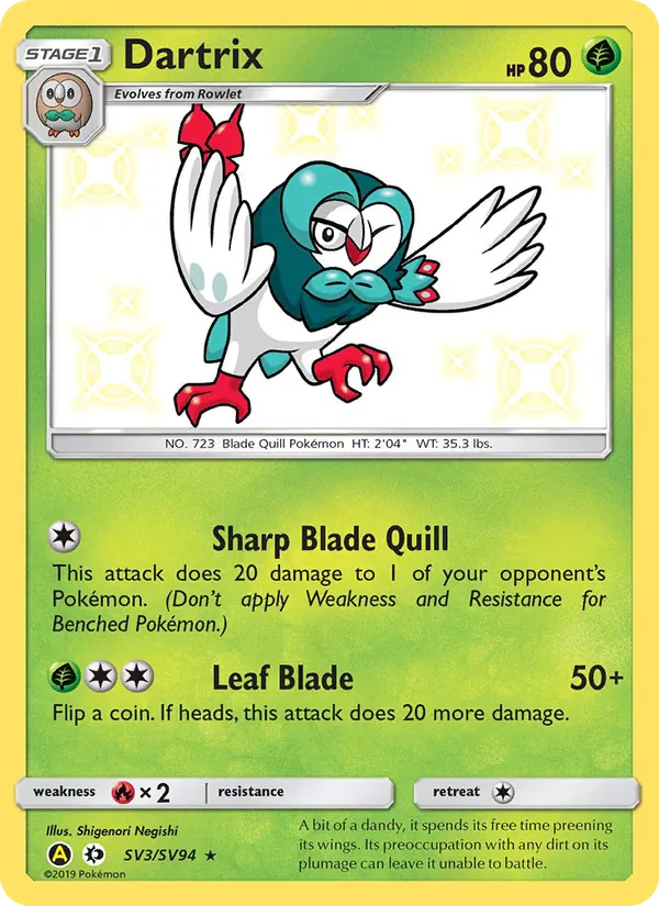 Dartrix SV3 Hidden Fates Shiny Vault