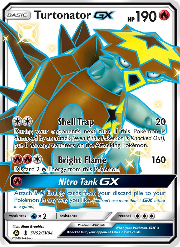 Turtonator-GX SV52 Hidden Fates Shiny Vault