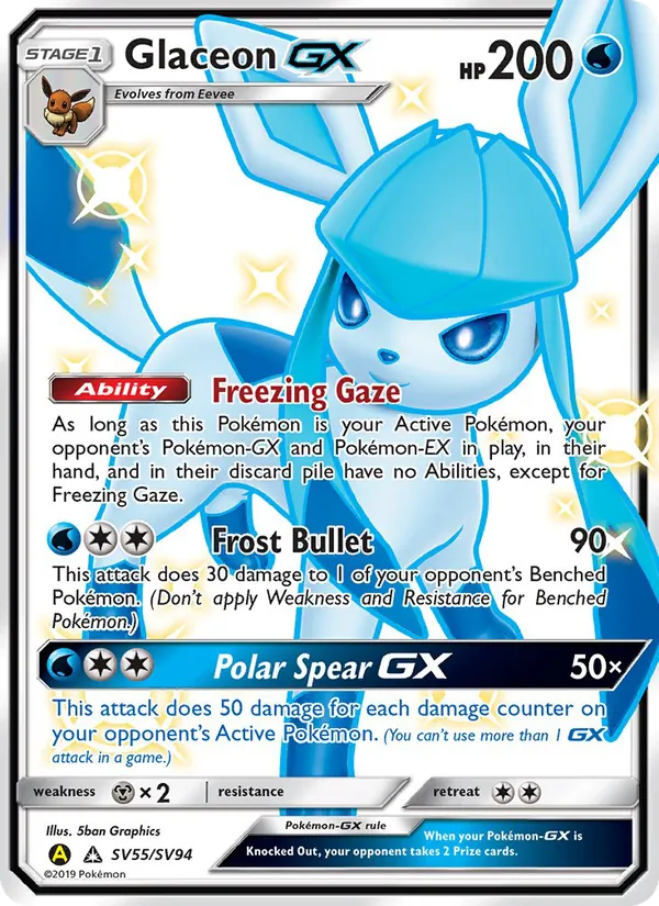 Glaceon-GX SV55 Hidden Fates Shiny Vault