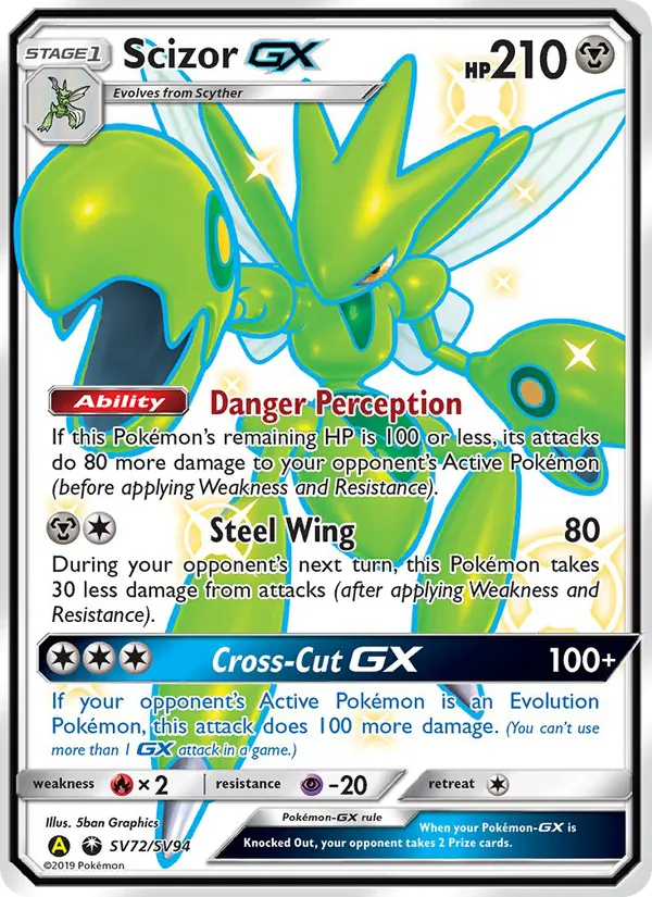 Scizor-GX SV72 Hidden Fates Shiny Vault