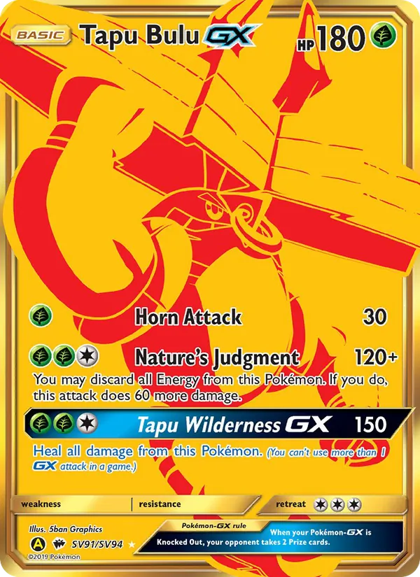 Tapu Bulu-GX SV91 Hidden Fates Shiny Vault