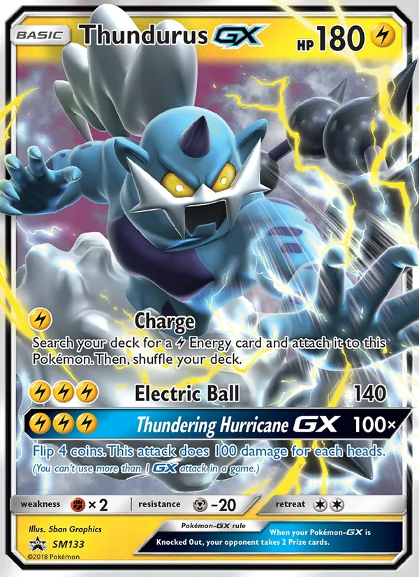Thundurus GX SM133 SM Black Star Promos