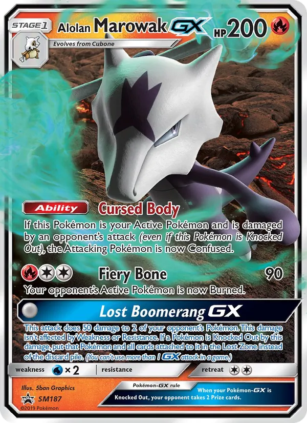 Alolan Marowak GX SM187 SM Black Star Promos