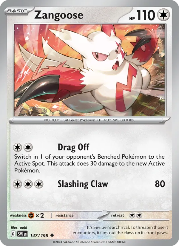 Zangoose 147/198 Scarlet & Violet