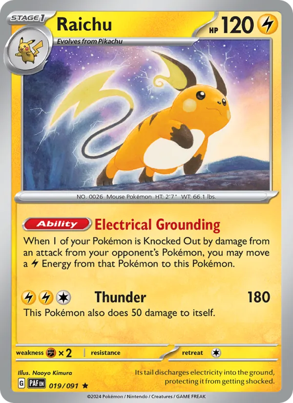 Raichu 019/91 Paldean Fates