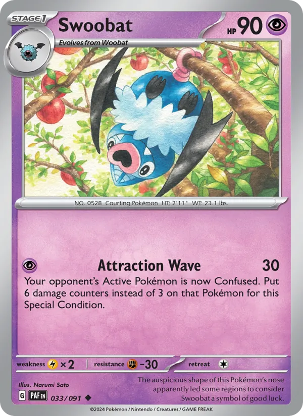 Swoobat 033/91 Paldean Fates