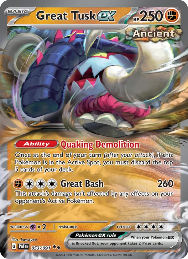 Great Tusk ex 053/91 Paldean Fates