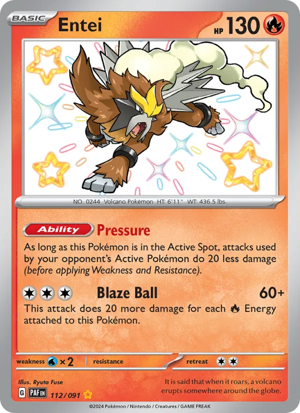 Entei 112/91 Paldean Fates