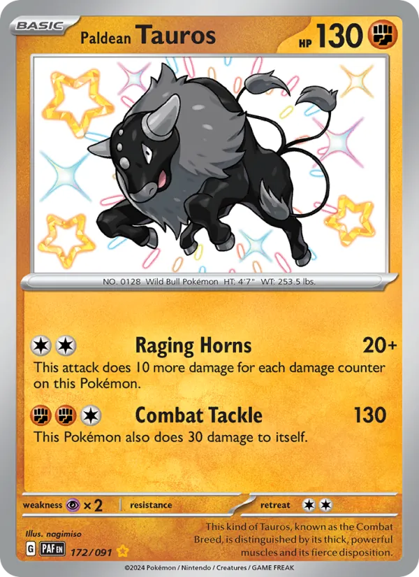Paldean Tauros 172/91 Paldean Fates