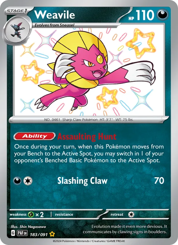 Weavile 183/91 Paldean Fates