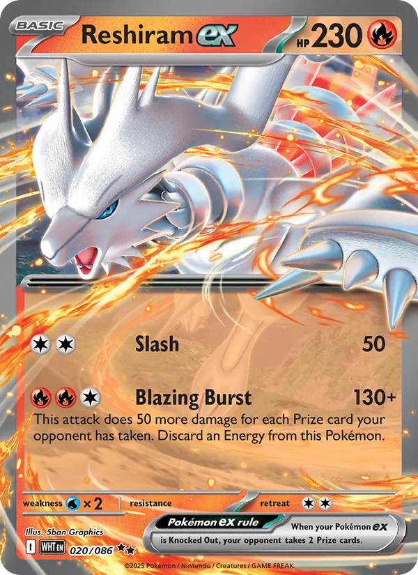 Reshiram ex 020/86 White Flare