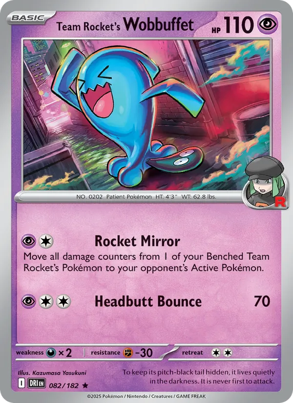 Team Rocket's Wobbuffet 082/182 Destined Rivals