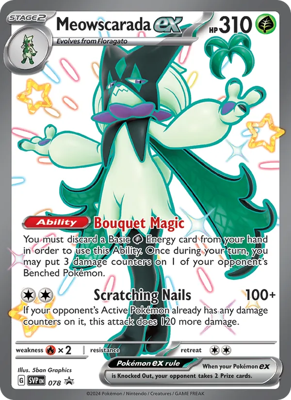 Meowscarada ex 078/225 SVP Black Star Promos