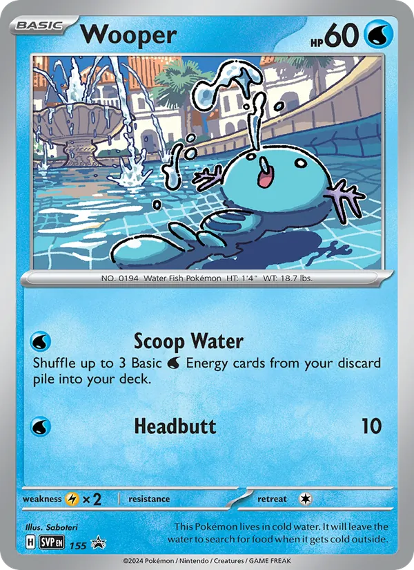 Wooper 155/225 SVP Black Star Promos