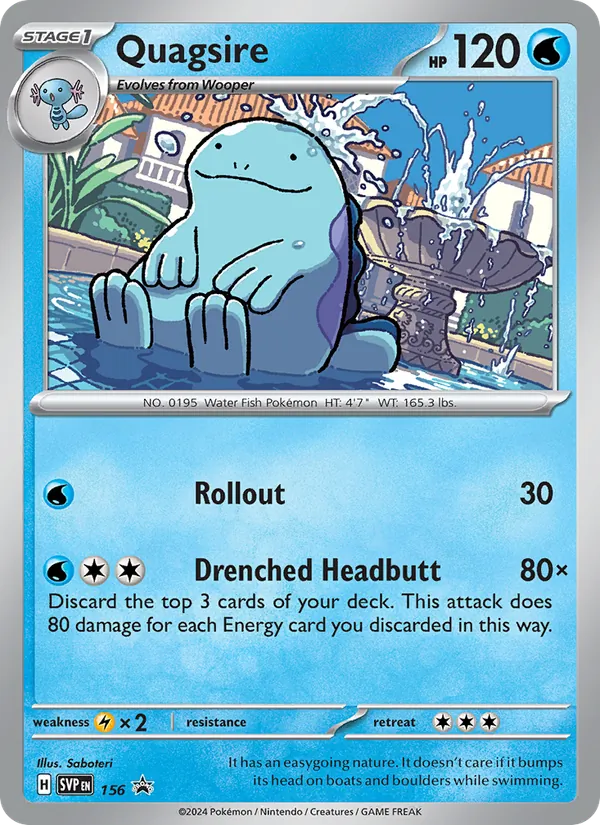 Quagsire 156/225 SVP Black Star Promos