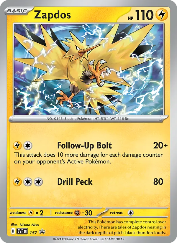 Zapdos 157/225 SVP Black Star Promos