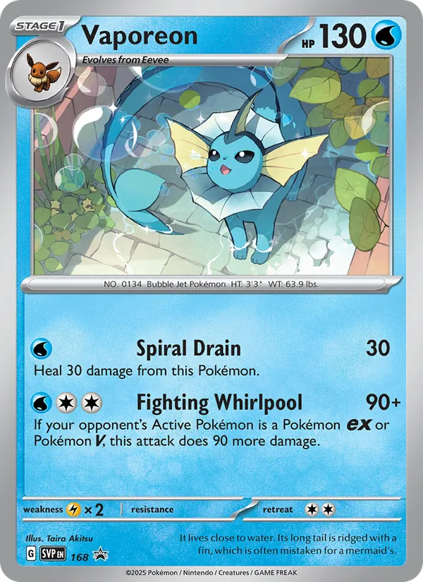Vaporeon 168/225 SVP Black Star Promos