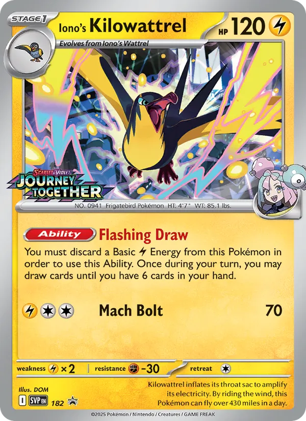 Iono's Kilowattrel 182/225 SVP Black Star Promos