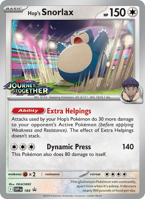 Hop's Snorlax 184/225 SVP Black Star Promos