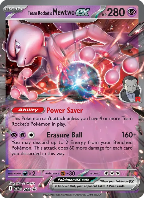 Team Rocket's Mewtwo ex 205/225 SVP Black Star Promos