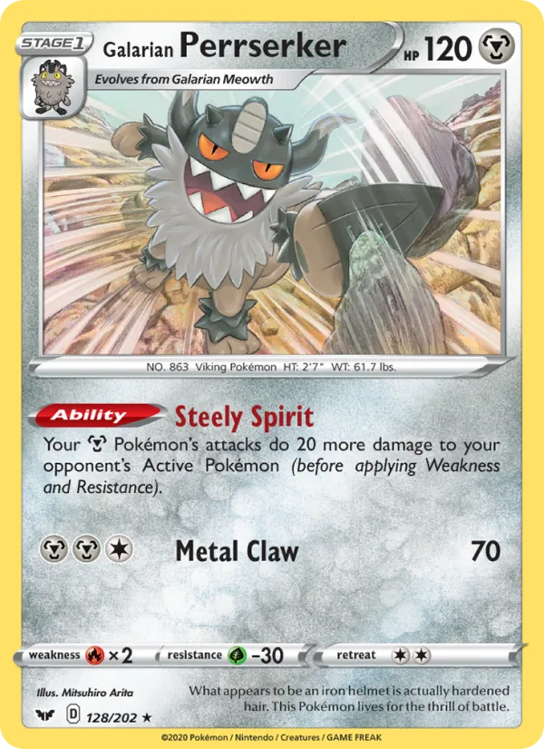 Galarian Perrserker 128/202 Sword & Shield
