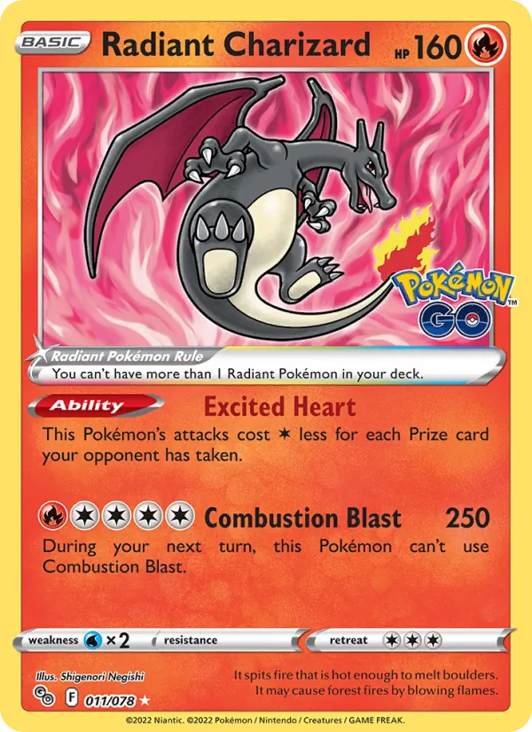 Radiant Charizard 011/78 Pokémon GO