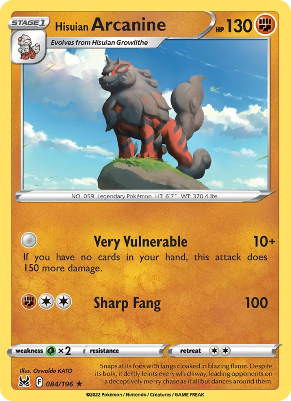 Hisuian Arcanine 084/196 Lost Origin