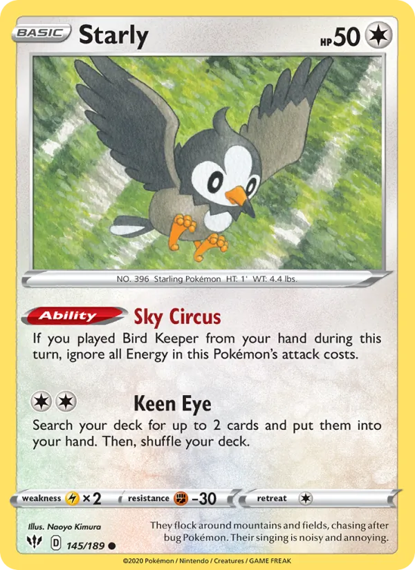 Starly 145/189 Darkness Ablaze