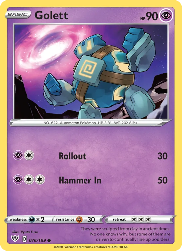 Golett 76/189 Darkness Ablaze