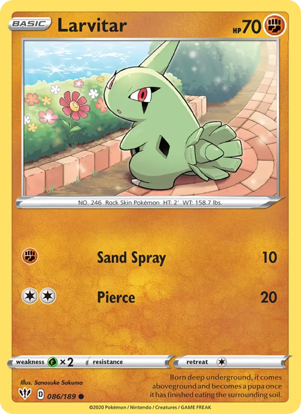 Larvitar 86/189 Darkness Ablaze