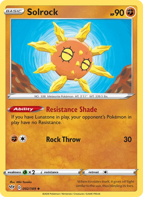 Solrock 92/189 Darkness Ablaze