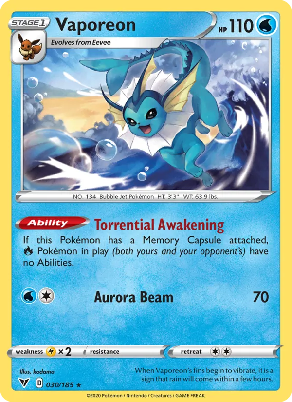Vaporeon 30/185 Vivid Voltage