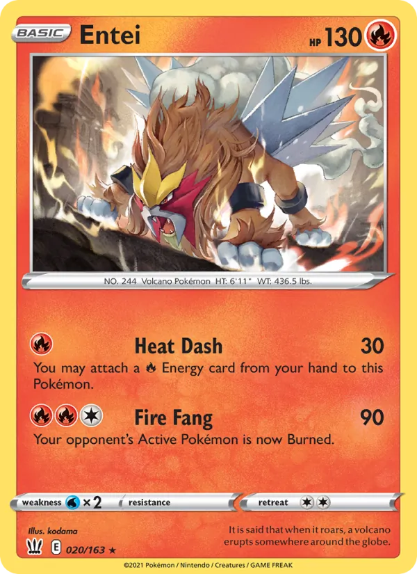 Entei 20/163 Battle Styles