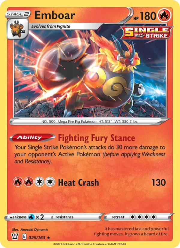 Emboar 25/163 Battle Styles