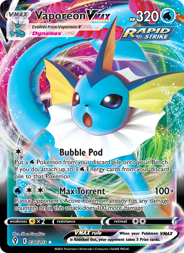 Vaporeon VMAX 30/203 Evolving Skies