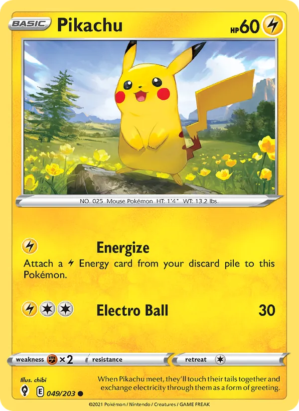 Pikachu 49/203 Evolving Skies