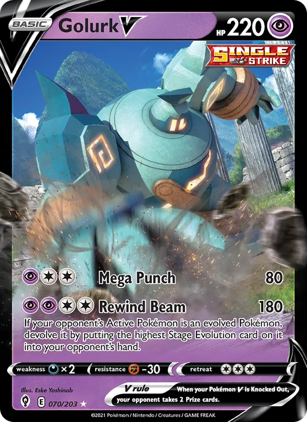 Golurk V 70/203 Evolving Skies