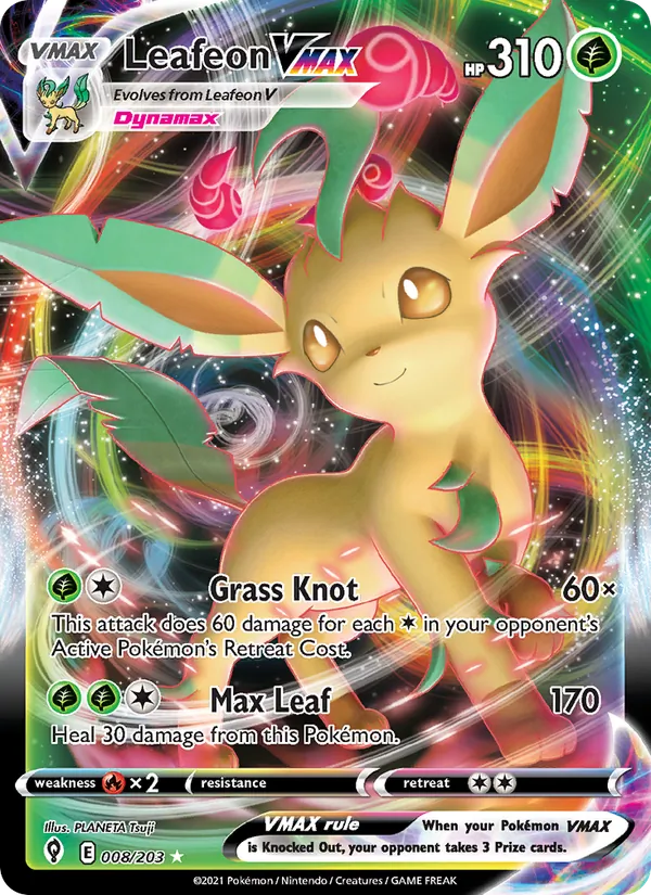 Leafeon VMAX 8/203 Evolving Skies