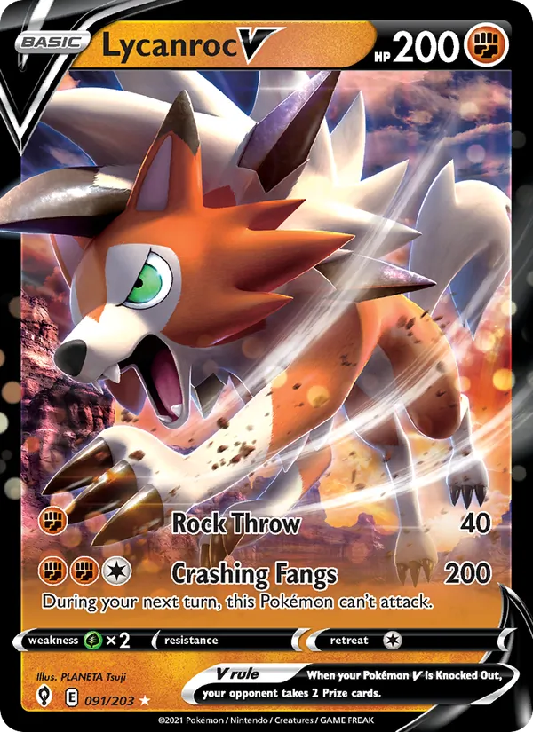 Lycanroc V 91/203 Evolving Skies