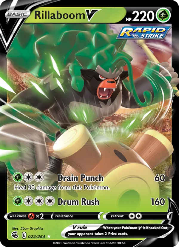 Rillaboom V 22/264 Fusion Strike