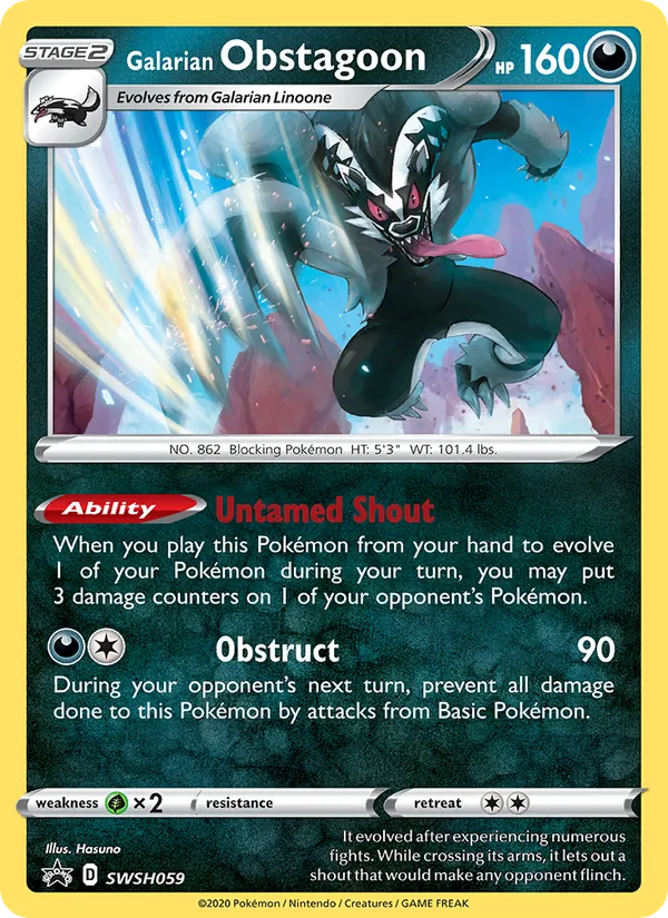 Galarian Obstagoon SWSH059 SWSH Black Star Promos