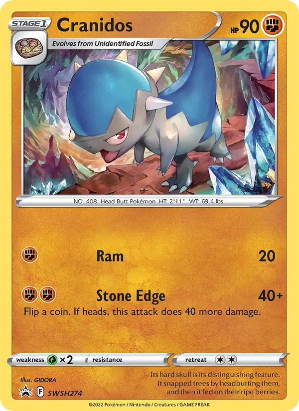 Cranidos SWSH274 SWSH Black Star Promos