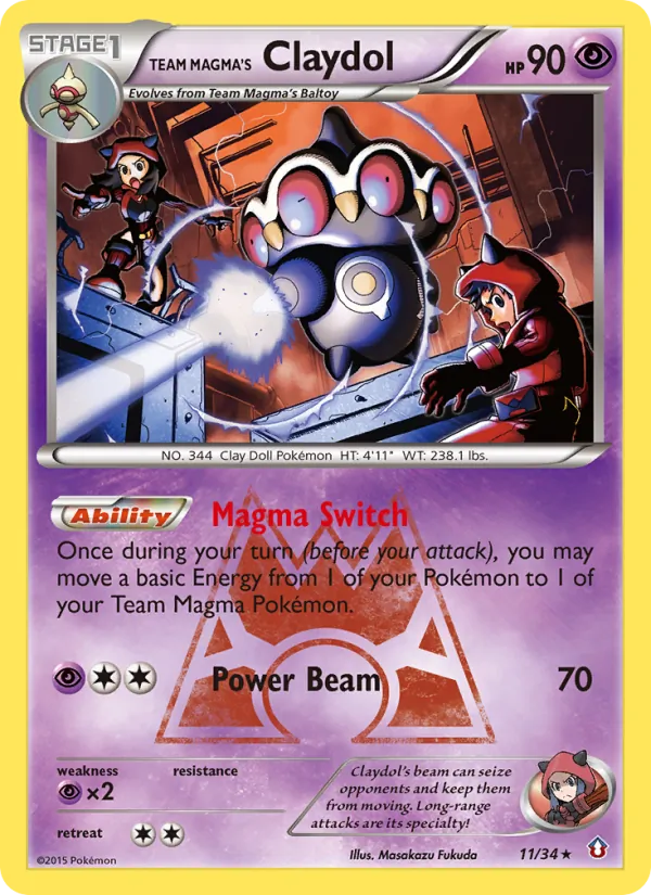 Team Magma's Claydol 11/34 Double Crisis